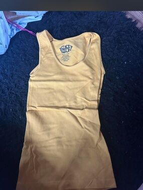 Body Central Mustard Yellow Ribbed Tank Top